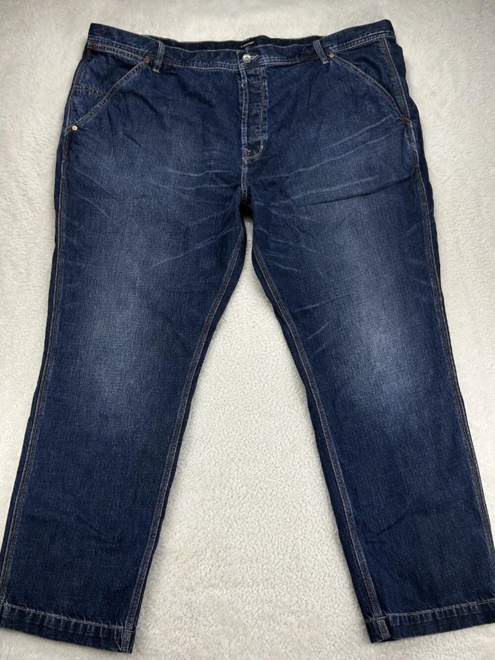 J Peterman Jeans Mens 48x33 Regular Fit‎ Med Wash Casual Denim